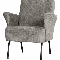 Woood Muse fauteuil grof geweven stof taupe Best