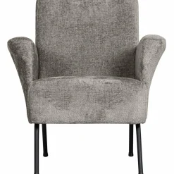 Woood Muse fauteuil grof geweven stof taupe Best