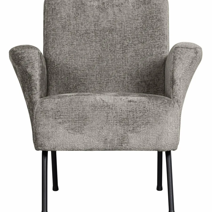 Woood Muse fauteuil grof geweven stof taupe Best