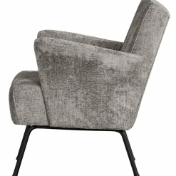Woood Muse fauteuil grof geweven stof taupe Best