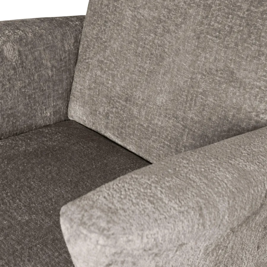 Woood Muse fauteuil grof geweven stof taupe Best