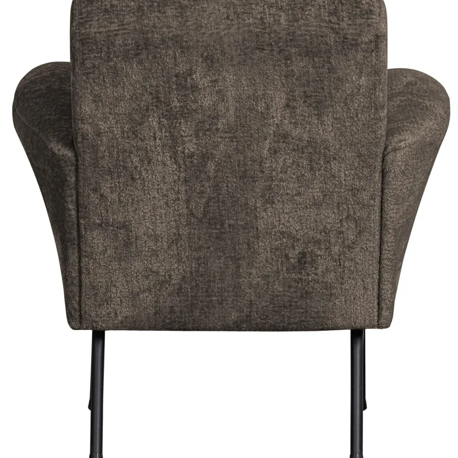 Woood Muse fauteuil grof geweven stof grijs/bruin Discount