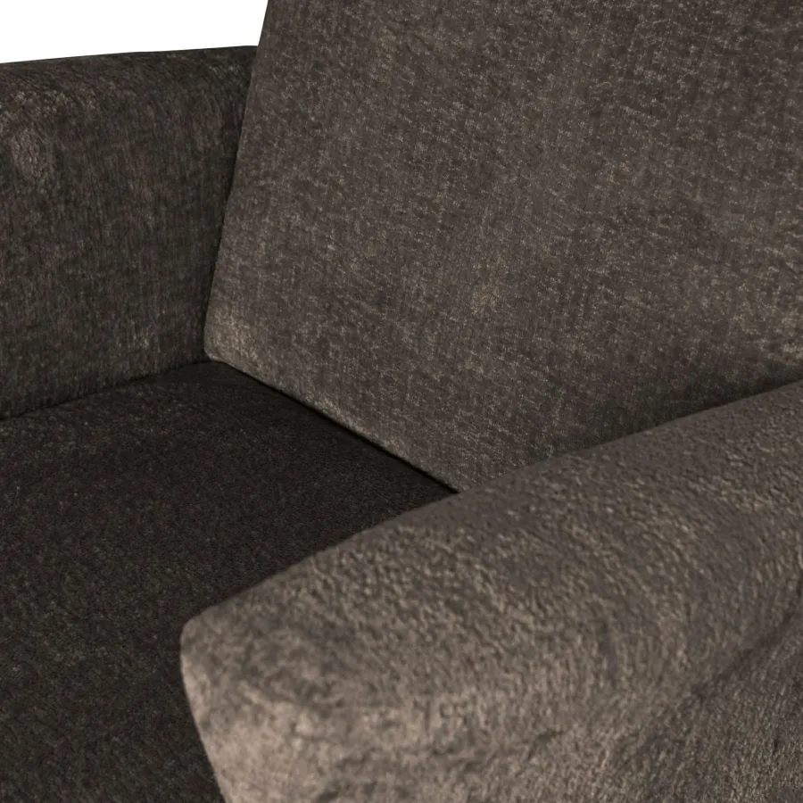 Woood Muse fauteuil grof geweven stof grijs/bruin Discount