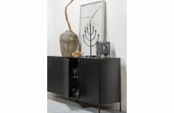 Woood New Gravure Dressoir 200 Cm Grenen Zwart [fsc] Sale