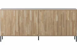 Woood New Gravure Dressoir 200 Cm Eiken Blanke Lak [fsc] Hot
