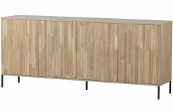 Woood New Gravure Dressoir 200 Cm Eiken Blanke Lak [fsc] Hot