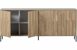 Woood New Gravure Dressoir 200 Cm Eiken Blanke Lak [fsc] Hot