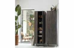 Woood New Gravure Hoge Kast Met Lade Essen Espresso [fsc] Online