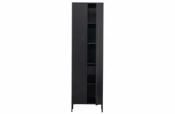 Woood New Gravure Hoge Kast Met Lade Grenen Zwart [fsc] Hot