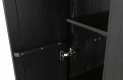 Woood New Gravure Hoge Kast Met Lade Grenen Zwart [fsc] Hot