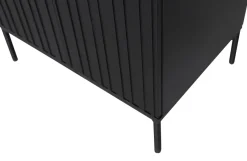 Woood New Gravure Hoge Kast Met Lade Grenen Zwart [fsc] Hot