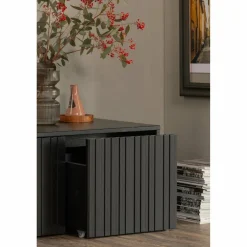 Woood New gravure kistbank grenen zwart [fsc] Online