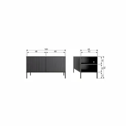 Woood New gravure tv meubel 100 cm grenen dust [fsc] Outlet