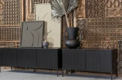 Woood New Gravure Tv Meubel 100 Cm Grenen Zwart [fsc]