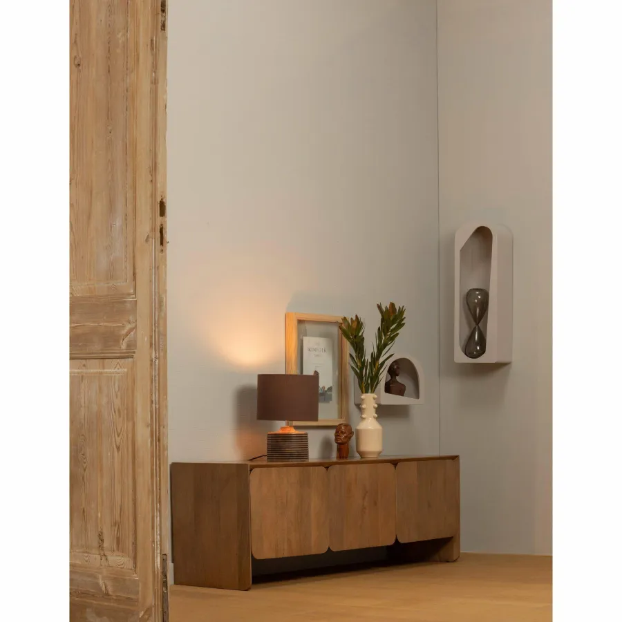 Woood Noam wanddeco halfrond hout dust 15x35x24cm Online