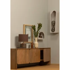 Woood Noam wanddeco halfrond hout dust 15x35x24cm Online