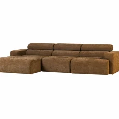 Woood Novi chaise longue bank links karamelbruin melange Discount