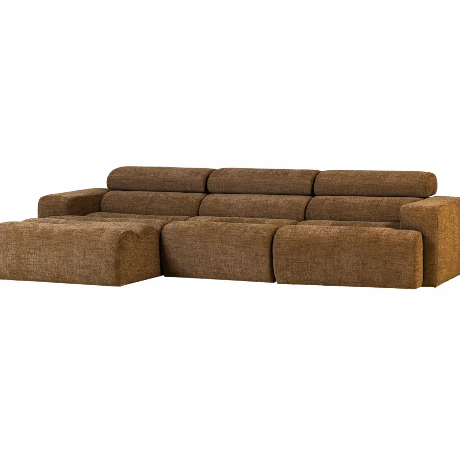 Woood Novi chaise longue bank links karamelbruin melange Discount