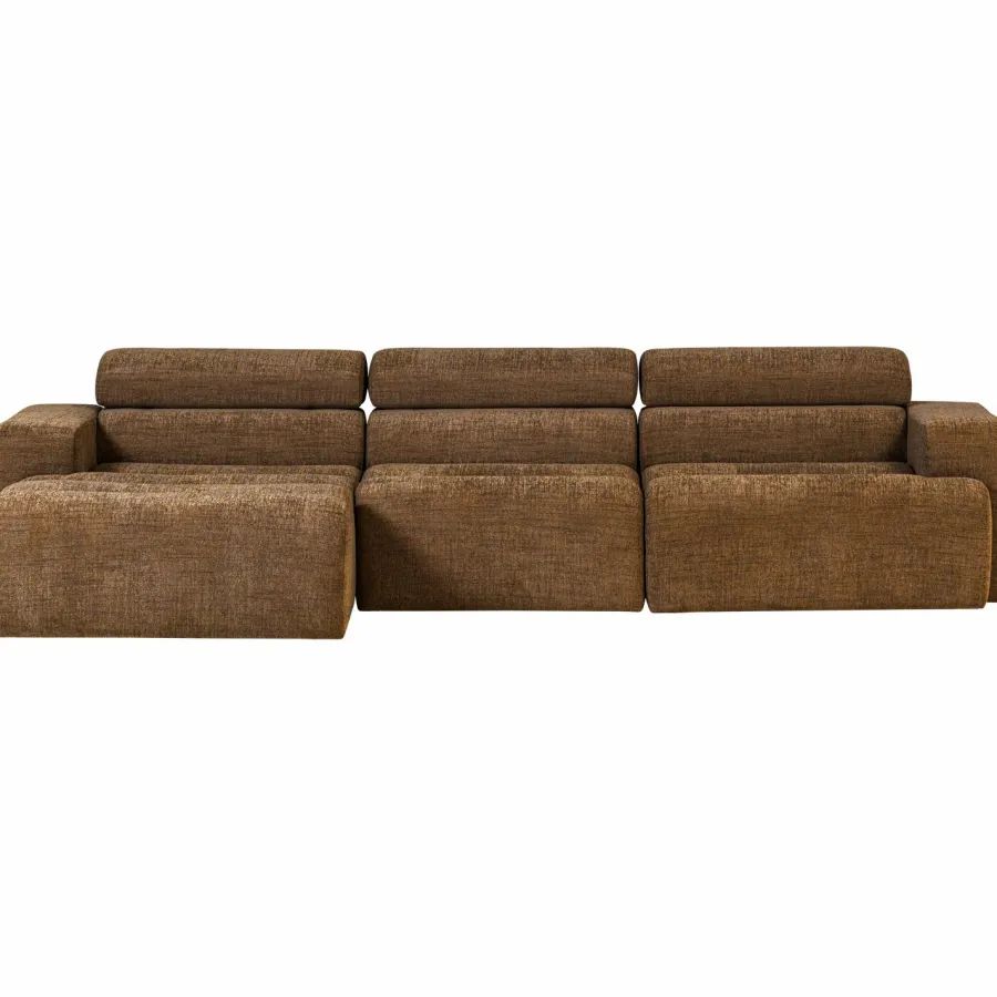 Woood Novi chaise longue bank links karamelbruin melange Discount