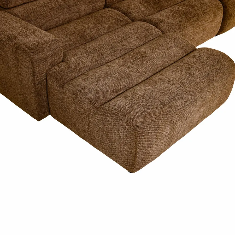 Woood Novi chaise longue bank links karamelbruin melange Discount