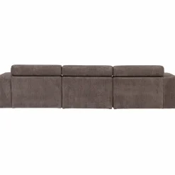 Woood Novi chaise longue bank links ribstof grijsbruin Online