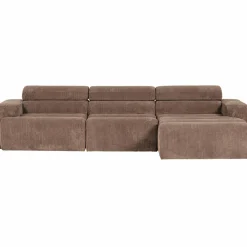 Woood Novi chaise longue bank rechts ribstof taupe Hot