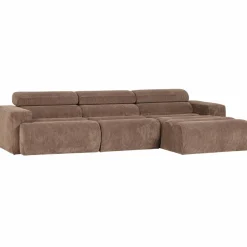 Woood Novi chaise longue bank rechts ribstof taupe Hot