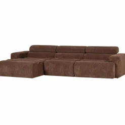 Woood Novi chaise longue bank links ribstof mokkabruin Online