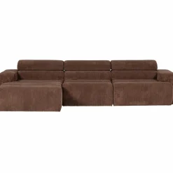 Woood Novi chaise longue bank links ribstof mokkabruin Online
