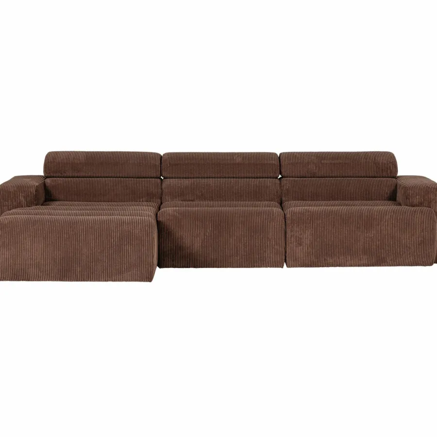 Woood Novi chaise longue bank links ribstof mokkabruin Online