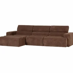 Woood Novi chaise longue bank links ribstof mokkabruin Online