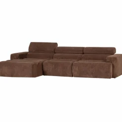 Woood Novi chaise longue bank links ribstof mokkabruin Online