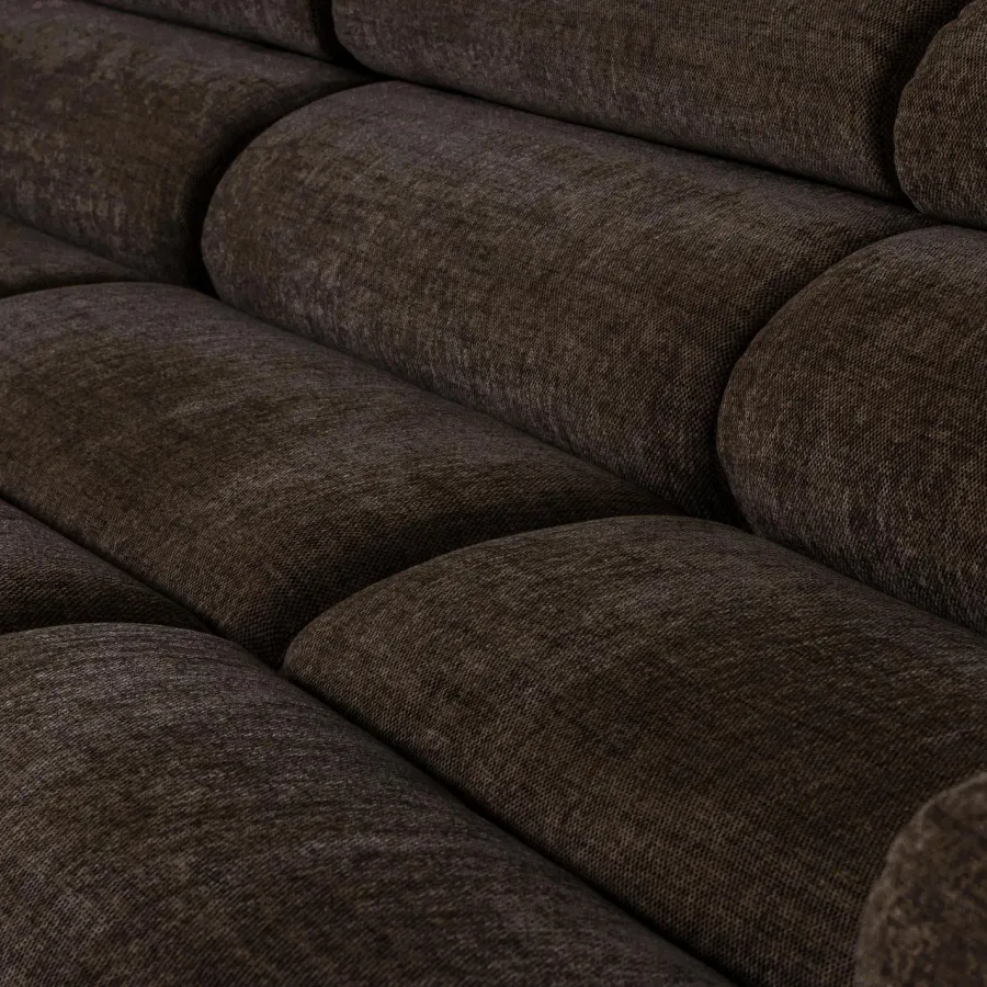 Woood Novi chaise longue bank links donkerbruin melange