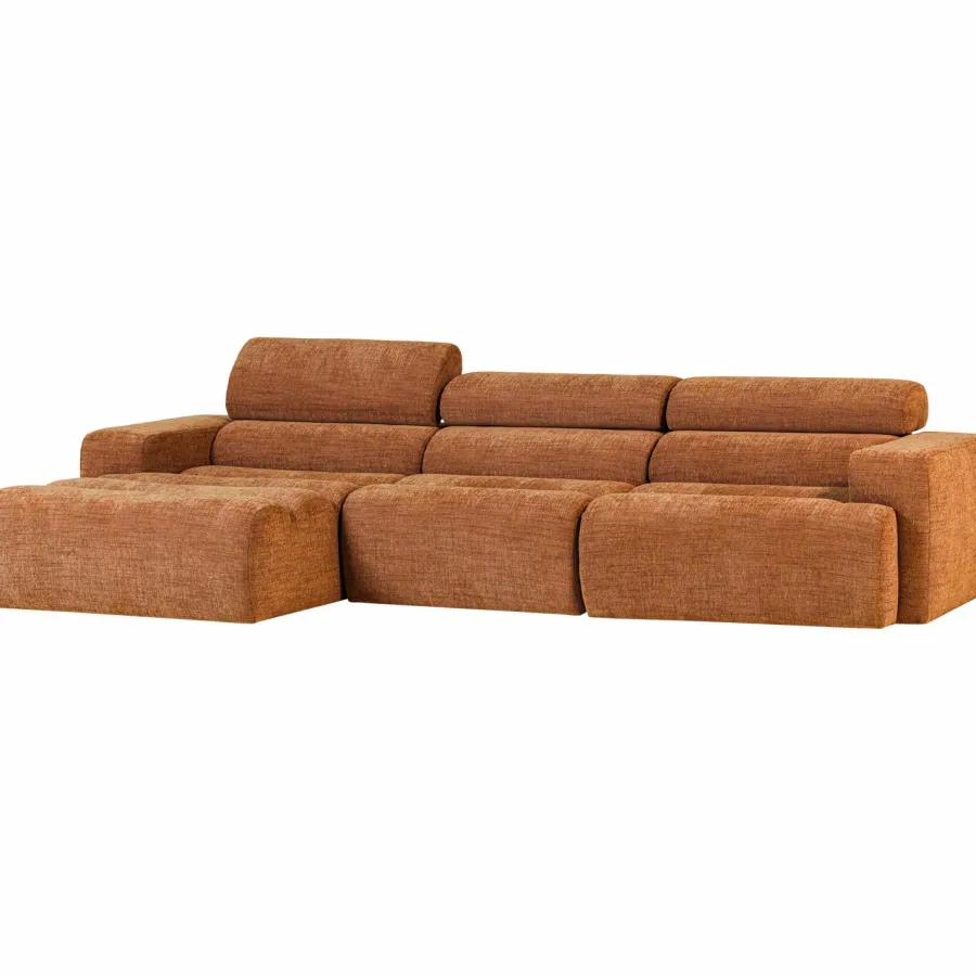 Woood Novi chaise longue bank links oranje melange Best