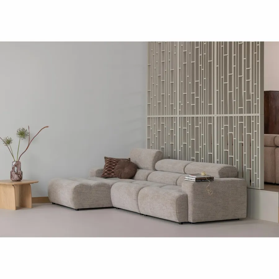 Woood Novi chaise longue bank links boucle naturel Discount