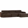 Woood Novi chaise longue bank rechts donkerbruin melange Clearance