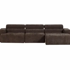 Woood Novi chaise longue bank rechts donkerbruin melange Clearance