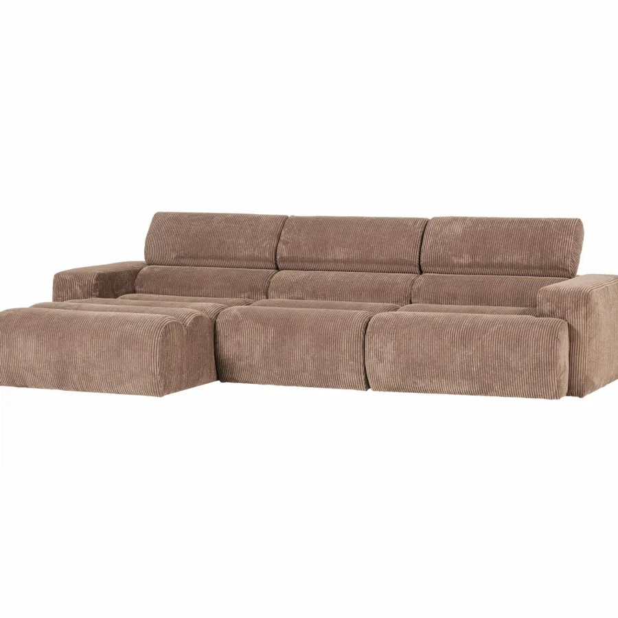 Woood Novi chaise longue bank links ribstof taupe Clearance
