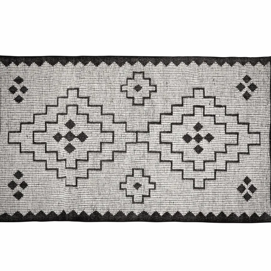 Woood Omari vloerkleed wol/jute naturel/zwart 160x230cm Outlet