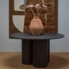 Woood Oona eettafel rond met 3-poot mdf donkerbruin ø140cm Best