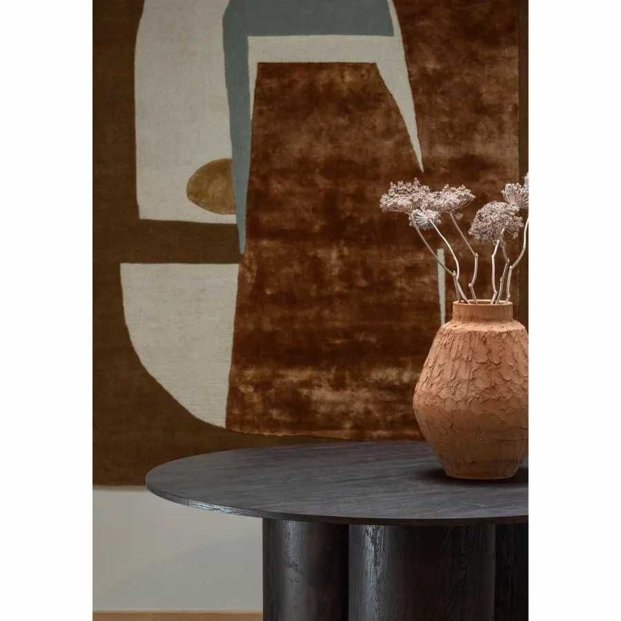 Woood Oona eettafel rond met 3-poot mdf donkerbruin ø140cm Best