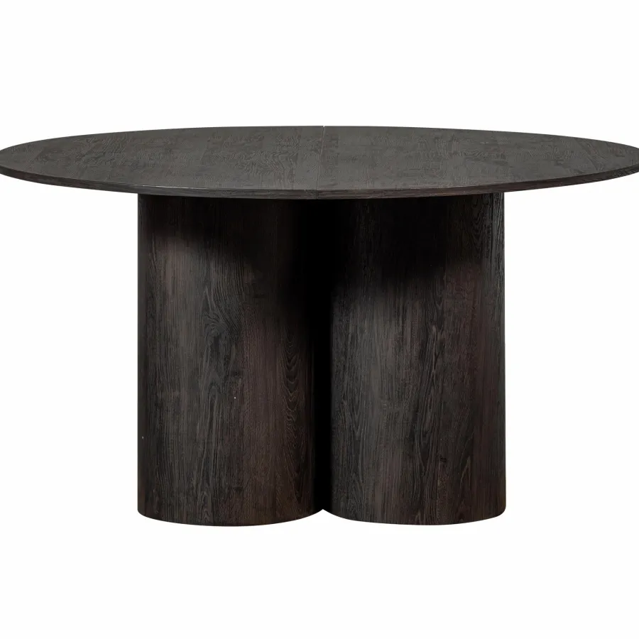 Woood Oona eettafel rond met 3-poot mdf donkerbruin ø140cm Best