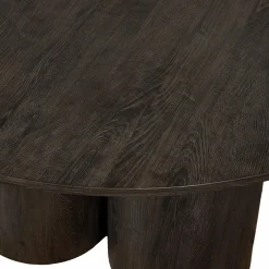 Woood Oona eettafel rond met 3-poot mdf donkerbruin ø140cm Best
