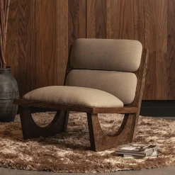 Woood Opulent fauteuil bouclé/hout naturel Outlet