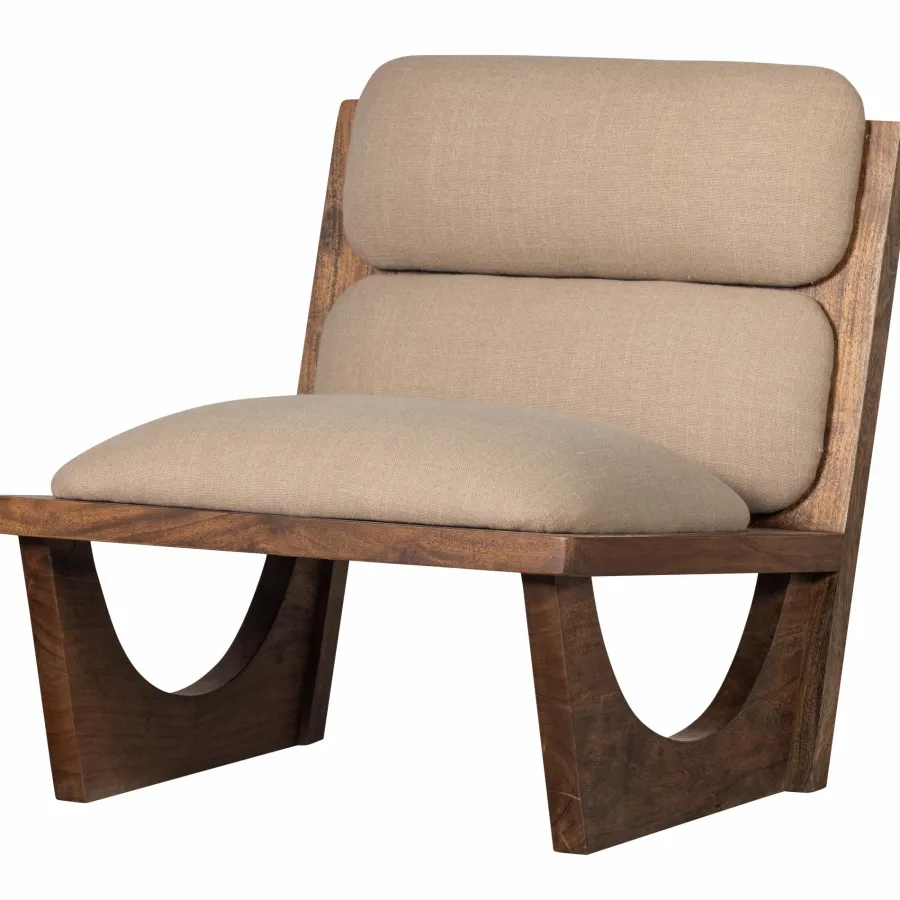 Woood Opulent fauteuil bouclé/hout naturel Outlet