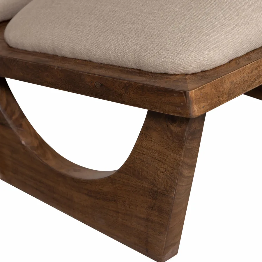 Woood Opulent fauteuil bouclé/hout naturel Outlet