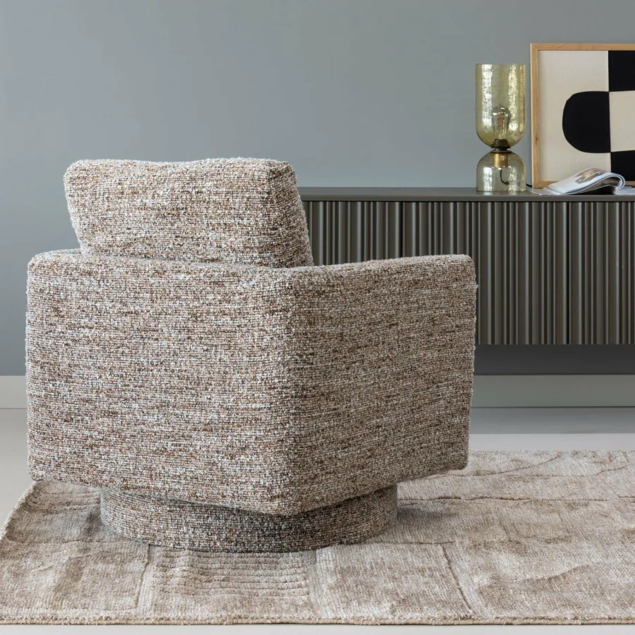 Woood Oska Draaifauteuil Bruin Melange