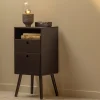 Woood Ozzy nachtkastje hoog hout zwart Discount