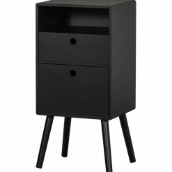 Woood Ozzy nachtkastje hoog hout zwart Discount