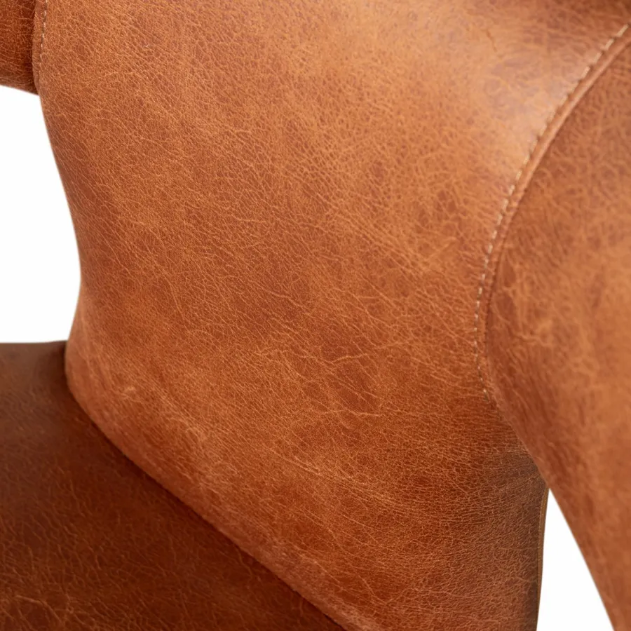 Woood Permit eetkamerstoel leerlook cognac Hot